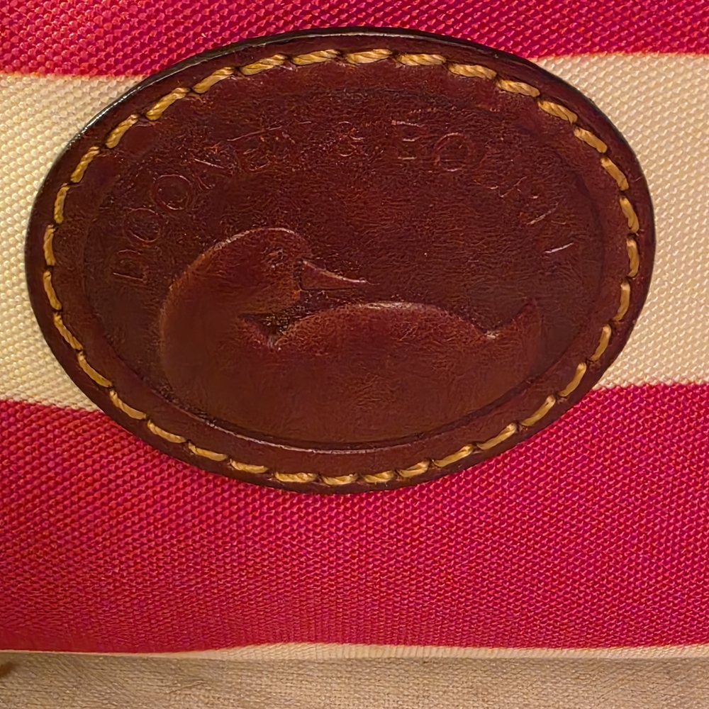 Dooney & Bourke Red and White Striped Tote Bag - Picture 4 of 13